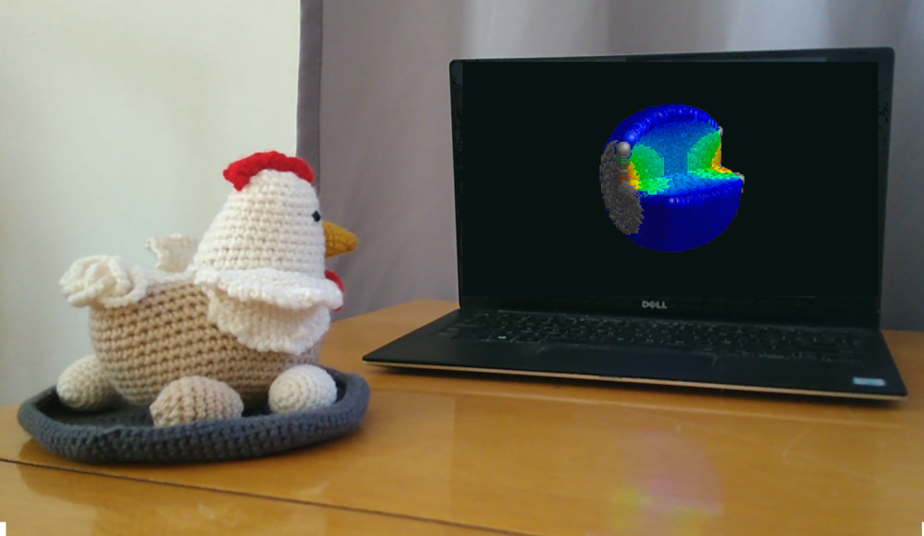 our mascot studying a heavy-ion collision